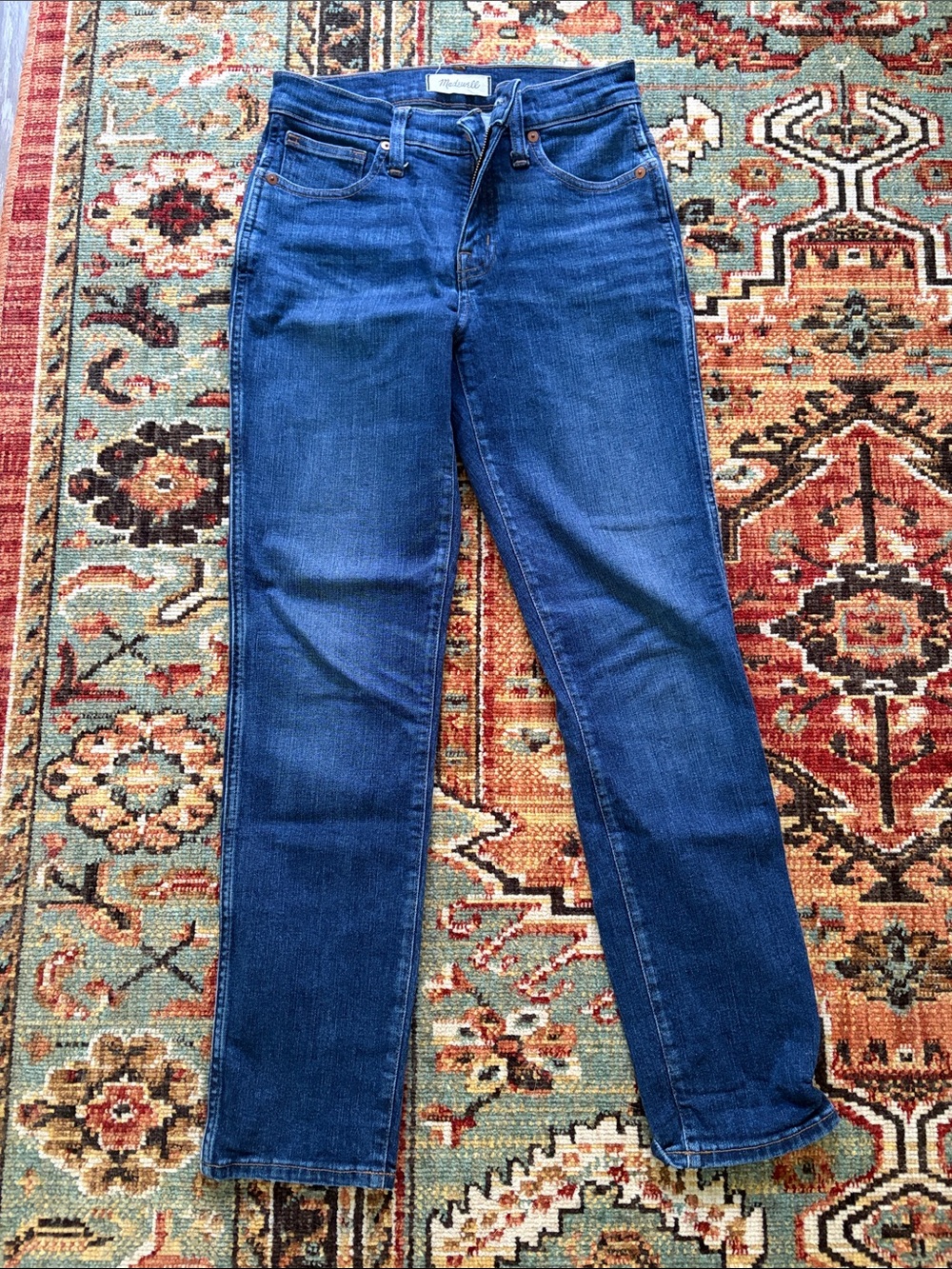 Madewell Straight Leg Jeans in Deep Indigo Blue